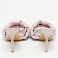 Pre Owned Bottega Veneta Purple Quilted Leather Lido Slide Sandals Size 38