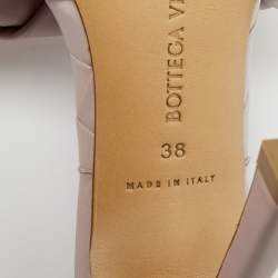 Pre Owned Bottega Veneta Purple Quilted Leather Lido Slide Sandals Size 38