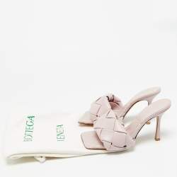 Pre Owned Bottega Veneta Purple Quilted Leather Lido Slide Sandals Size 38