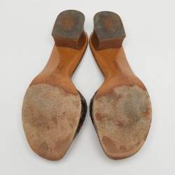 Pre Owned Bottega Veneta Bronze Intrecciato Leather Ravello Slide Sandals Size 41