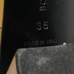 مملوكة مسبقًا حذاء كعب عالي بوتيغا فينيتا جلد لامع تفاصيل أنتريتشياتو بيج مقاس 35