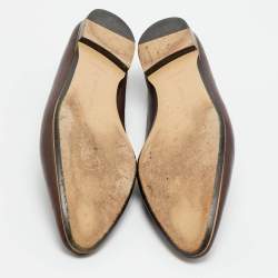 مملوكة مسبقًا Bottega Veneta Almond Size 37 Burgundy Leather Ballet Flats