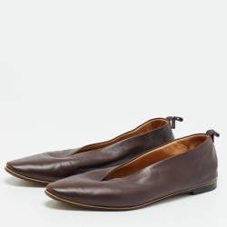 مملوكة مسبقًا Bottega Veneta Almond Size 37 Burgundy Leather Ballet Flats