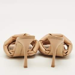 مملوكة مسبقًا Bottega Veneta Lido Size 40 Beige Intrecciato Leather Slide Sandals