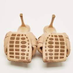مملوكة مسبقًا Bottega Veneta Lido Size 40 Beige Intrecciato Leather Slide Sandals
