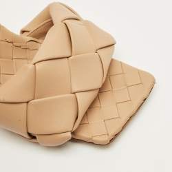 مملوكة مسبقًا Bottega Veneta Lido Size 40 Beige Intrecciato Leather Slide Sandals