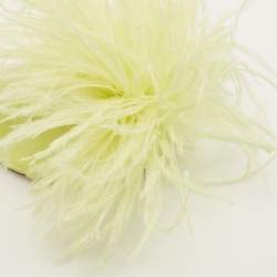 Pre Owned Bottega Veneta Dot Size 35.5 Green Feather and Leather Ankle Strap Sandals