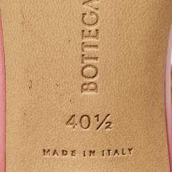 Pre Owned Bottega Veneta Stretch Size 40.5 Pink Leather Ankle Strap Sandals