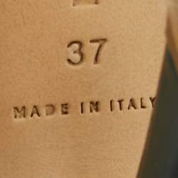 مملوكة مسبقًا Bottega Veneta Stretch Size 37 Green Leather Ankle Strap Sandals