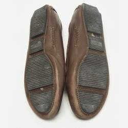 Pre Owned Bottega Veneta Veneta Size 39.5 Brown Leather Smoking Slippers