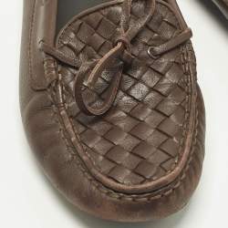 Pre Owned Bottega Veneta Veneta Size 39.5 Brown Leather Smoking Slippers