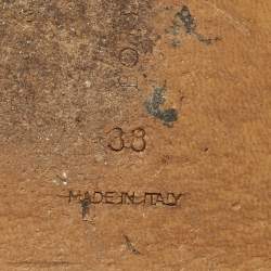 مملوكة مسبقًا صندل سلايد فلات بوتيغا فينيتا جلد إنتريشياتو ذهبي مقاس 37