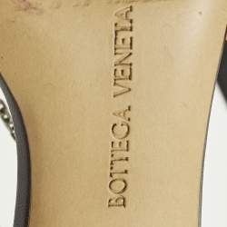 Pre Owned صندل بوتيغا فينيتا بحزام كاحل جلدي بنفسجي وسلسلة مطاطي مقاس 38