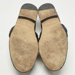 Pre Owned Bottega Veneta Astair Size 39 Black Leather Braided Loafers