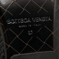 Pre Owned حذاء بوتيغا فينيتا موكاسين جلد إنتريتشياتو أسود مقاس 37