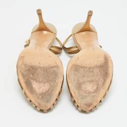 مملوكة مسبقًا Bottega Veneta Size 38 Metallic Leather and Suede Ankle Strap Pumps