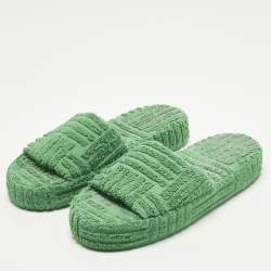 مملوكة مسبقًا حذاء فلات بوتيغا فينيتا قماش أخضر ريزورت سبونج مقاس 39