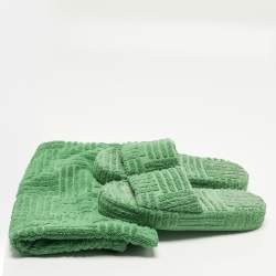 مملوكة مسبقًا حذاء فلات بوتيغا فينيتا قماش أخضر ريزورت سبونج مقاس 39