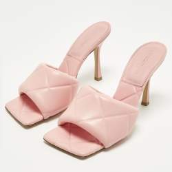 مملوكة مسبقًا صندل سلايد بوتيغا فينيتا جلد أخضر زيتي مقاس 38