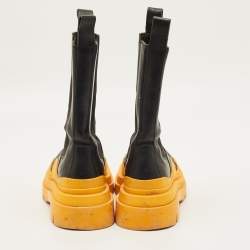 Pre Owned بوت للكاحل بوتيغا فينيتا جلد أسود بطول الكاحل مقاس 39