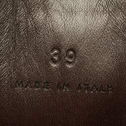 Pre Owned بوت للكاحل بوتيغا فينيتا جلد أسود بطول الكاحل مقاس 39