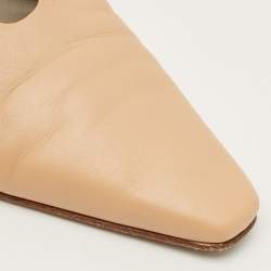 مملوكة مسبقًا Bottega Veneta Size 36.5 Beige Leather Slingback Pumps