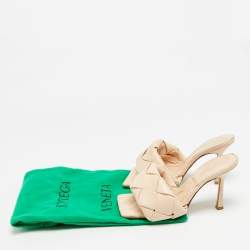 Pre Owned صندل سلايد بوتيغا فينيتا جلد أخضر زيتي مقاس 38