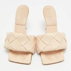 Pre Owned صندل سلايد بوتيغا فينيتا جلد أخضر زيتي مقاس 38