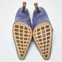 Pre Owned حذاء كعب عالي بوتيغا فينيتا مقدمة مدببة جلد برغندي مقاس 35.5