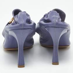 Pre Owned حذاء كعب عالي بوتيغا فينيتا مقدمة مدببة جلد برغندي مقاس 35.5