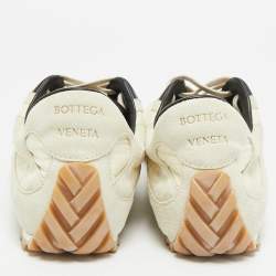 مملوكة مسبقًا Bottega Veneta Orbit Flash Size 40 Cream Nylon and Suede Lace Up Sneakers
