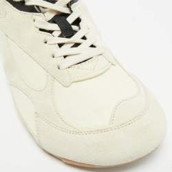 مملوكة مسبقًا Bottega Veneta Orbit Flash Size 40 Cream Nylon and Suede Lace Up Sneakers