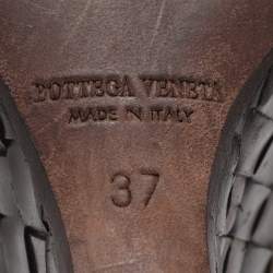 Pre Owned Bottega Veneta Wave Size 37 Beige Suede Intrecciato Wedge Sandals