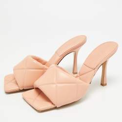 Pre Owned صندل سلايد بوتيغا فينيتا جلد أخضر زيتي مقاس 38