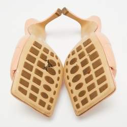 Pre Owned صندل سلايد بوتيغا فينيتا جلد أخضر زيتي مقاس 38