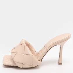 Pre Owned صندل بوتيغا فينيتا ليدو جلد إنتريتشياتو أرجواني فاتح مفتوح مقاس 39