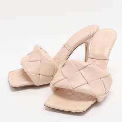 Pre Owned صندل بوتيغا فينيتا ليدو جلد إنتريتشياتو أرجواني فاتح مفتوح مقاس 39