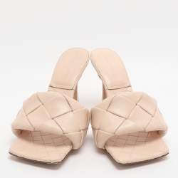 Pre Owned صندل بوتيغا فينيتا ليدو جلد إنتريتشياتو أرجواني فاتح مفتوح مقاس 39