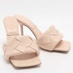 Pre Owned صندل بوتيغا فينيتا ليدو جلد إنتريتشياتو أرجواني فاتح مفتوح مقاس 39