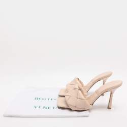 Pre Owned صندل بوتيغا فينيتا ليدو جلد إنتريتشياتو أرجواني فاتح مفتوح مقاس 39