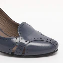 Pre Owned Bottega Veneta Size 36 Blue Leather Slingback Pumps