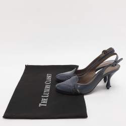 Pre Owned Bottega Veneta Size 36 Blue Leather Slingback Pumps