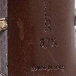 Pre Owned Bottega Veneta Size 37.5 Purple Snakeskin Leather Slingback Sandals