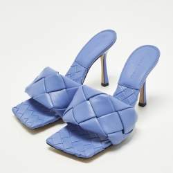 Pre Owned صندل سلايد بوتيغا فينيتا جلد أخضر زيتي مقاس 38