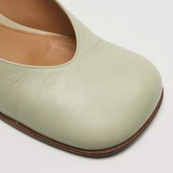 Pre Owned Bottega Veneta Size 39 Grey Leather Square Pumps