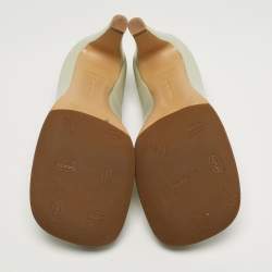 Pre Owned Bottega Veneta Size 39 Grey Leather Square Pumps