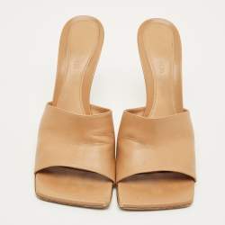 Pre Owned صندل سلايد بوتيغا فينيتا جلد أحمر قابل للتمدد مقاس 39.5