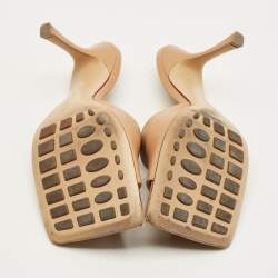 Pre Owned صندل سلايد بوتيغا فينيتا جلد أحمر قابل للتمدد مقاس 39.5