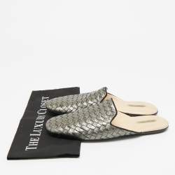 Pre Owned حذاء مولز بوتيغا فينيتا جلد إنتريشياتو برونزي ميتالك مقاس 38