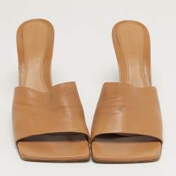 مملوكة مسبقًا Bottega Veneta Strech Size 42 Brown Leather Slide Sandals